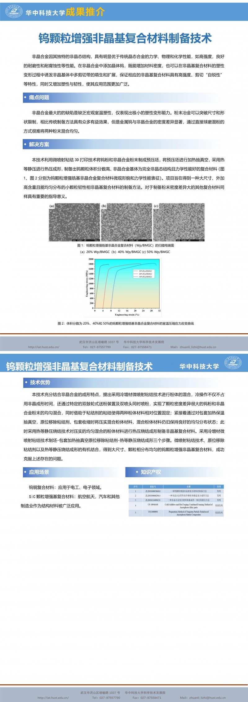 【成果推介】钨颗粒增强非晶基复合材料制备技术